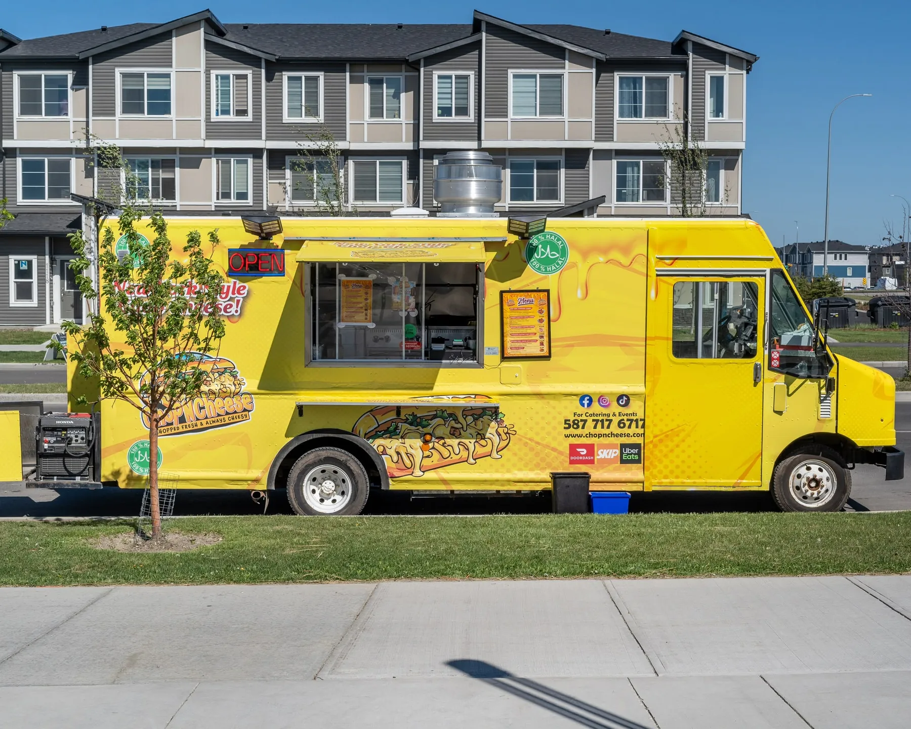 Yellow Chop N Cheese food truck serving Calgary